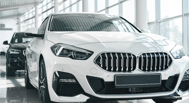 Carro-blanco-visto-de-frente 